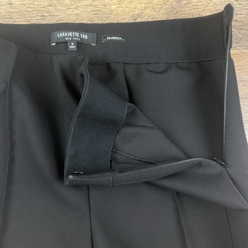 Lafayette 148 Acclaimed Stretch Gramercy Pant in Black size 6 - Picture 6 of 10
